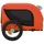 Hundcykelvagn orange och svart oxfordtyg och järn